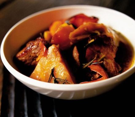Slow-cooked celeriac with pork & orange recipe