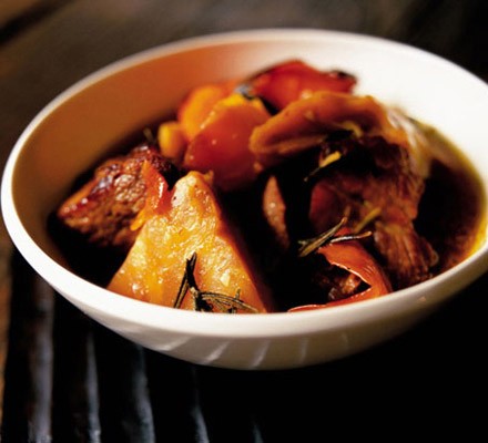 Slow-cooked celeriac with pork & orange recipe 