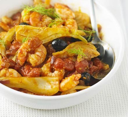 Quick prawn, fennel & tomato ragout recipe 
