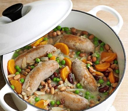 Bean & bangers one-pot recipe