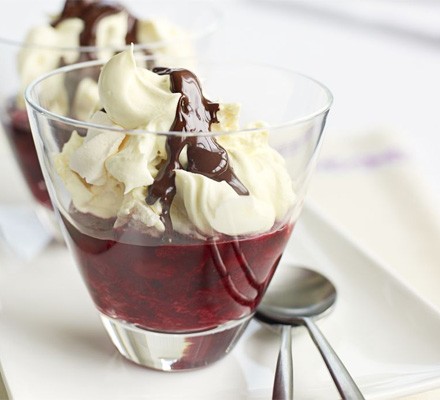 Cherry chocolate meringue pots recipe 
