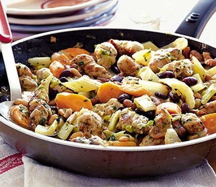 Bangers & beans in a pan recipe
