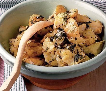 Squashed herby potatoes recipe