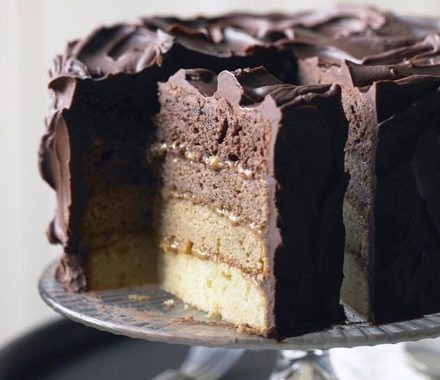 Chocolate & caramel ombre cake recipe