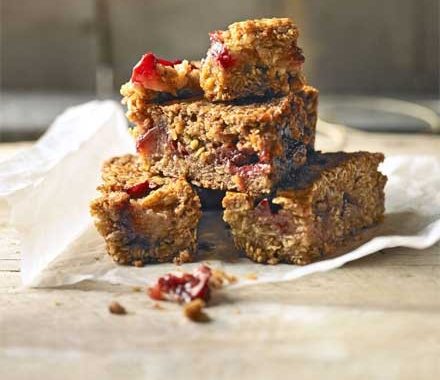 Sticky plum flapjack bars recipe