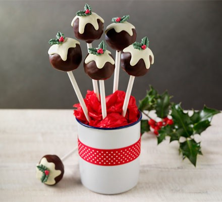Christmas pudding cake pops recipe 
