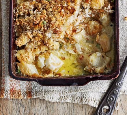 Smoked haddock & Jerusalem artichoke gratin recipe 