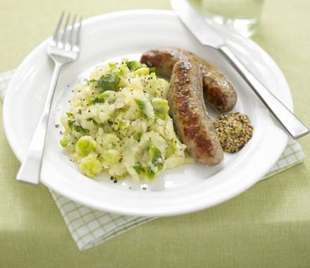 Sausages with winter veg mash recipe