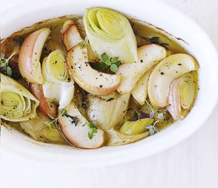 Braised leeks & apples recipe