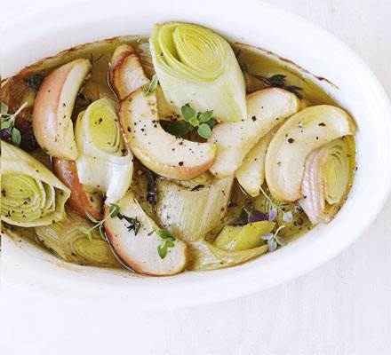 Braised leeks & apples recipe 