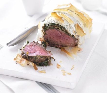 Healthier beef wellington recipe