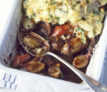 Sausage & spring mash pie recipe