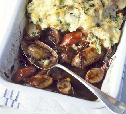 Sausage & spring mash pie recipe 
