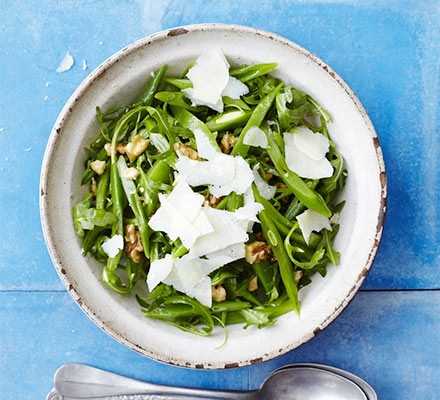 Runner beans with rocket & Parmesan recipe 