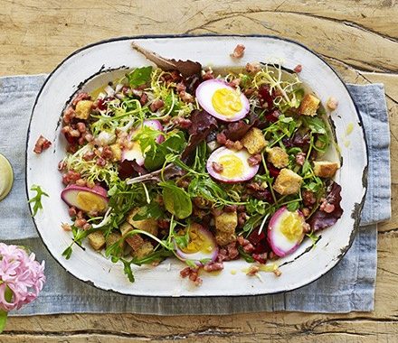 Egg, beetroot & bacon salad recipe