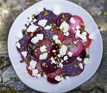 Beetroot, feta and pumpkin seed salad recipe