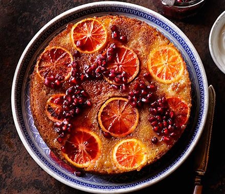 Blood orange, blossom & pomegranate cake recipe