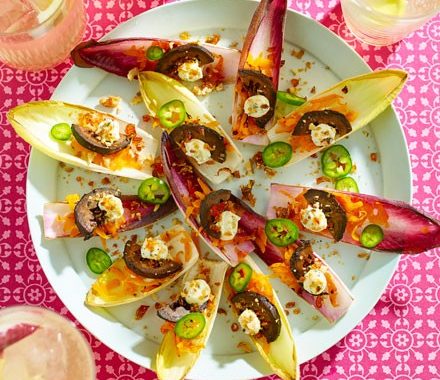 Charred chicory cups & walnut brittle recipe