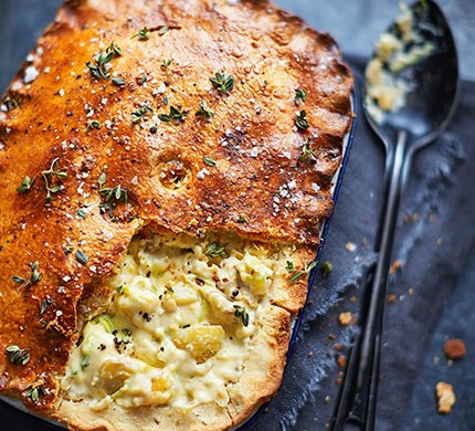 Cheddar cheese & shallot pie with fennel seed pastry recipe 