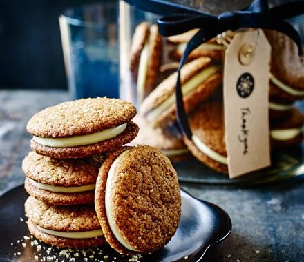 Ginger cookie sandwiches with lemon mascarpone recipe