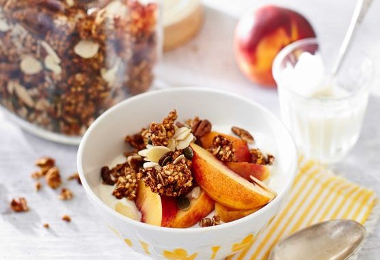 Date & buckwheat granola with pecans & seeds recipe