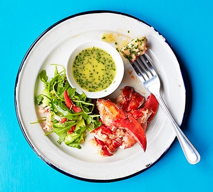 Lobster with lemon & herb butter sauce recipe 