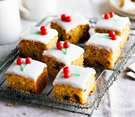 Morello cherry & almond traybake recipe
