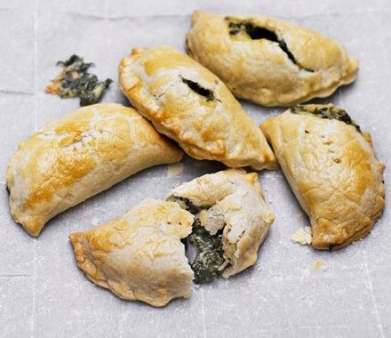 Cheese & spinach pasties recipe