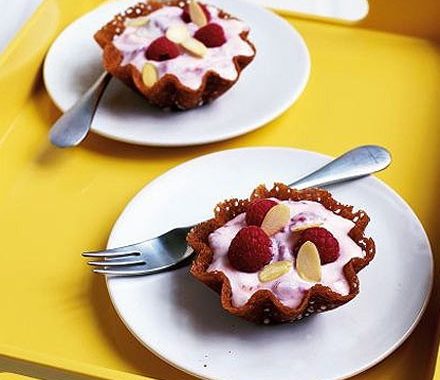 Raspberry & lemon brandy baskets recipe