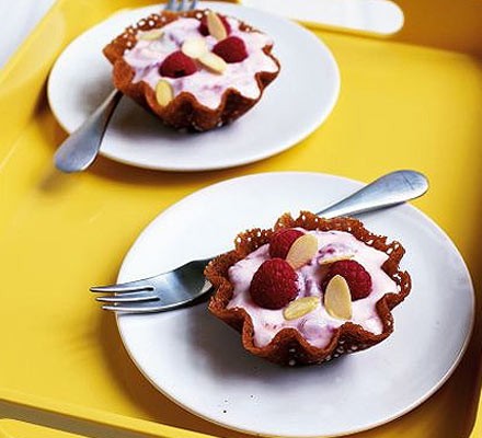Raspberry & lemon brandy baskets recipe 