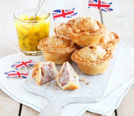 Mini pork pies with piccalilli  recipe
