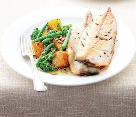 Butternut & broccoli super salad with mackerel recipe