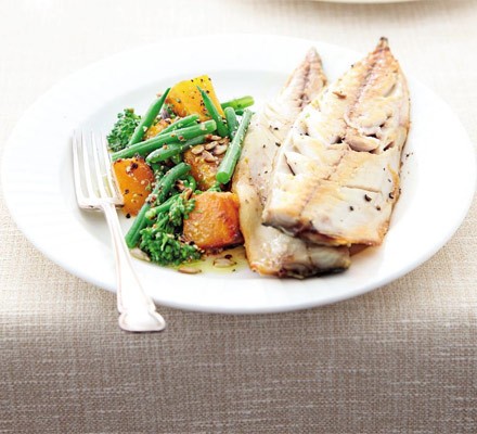 Butternut & broccoli super salad with mackerel recipe 