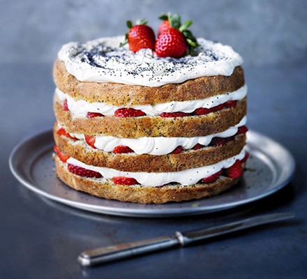 Strawberry & poppy seed cake recipe 