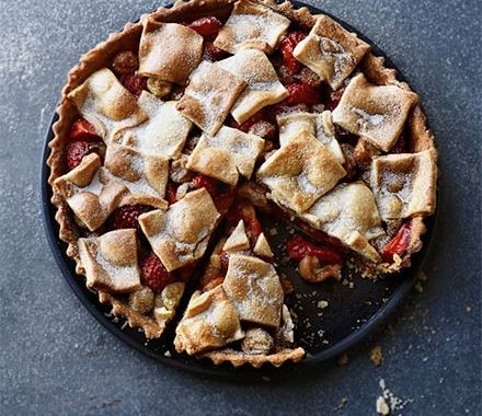 Patchwork strawberry & gooseberry pie recipe