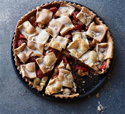 Patchwork strawberry & gooseberry pie recipe 