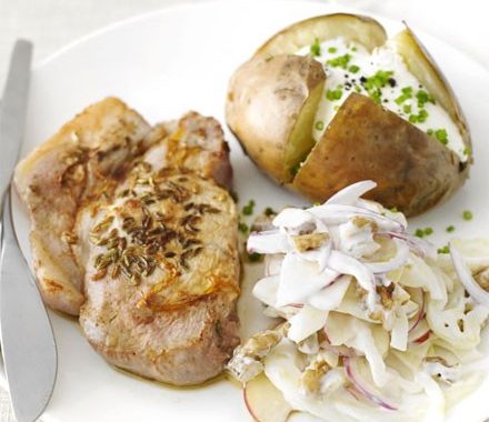Fragrant pork with fennel slaw recipe