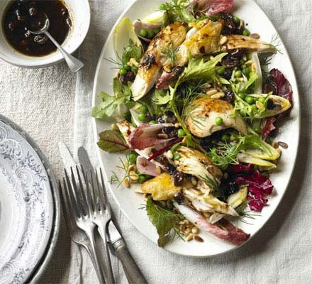 Warm chicken & chicory salad recipe 