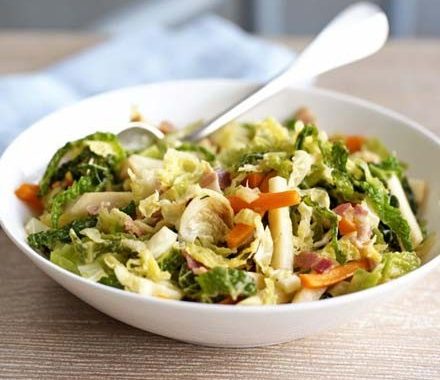 Cabbage with bacon & roots recipe
