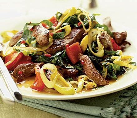 Liver & red pepper stir-fry recipe