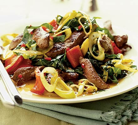 Liver & red pepper stir-fry recipe 