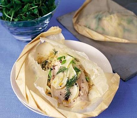 Trout & fennel parcels recipe