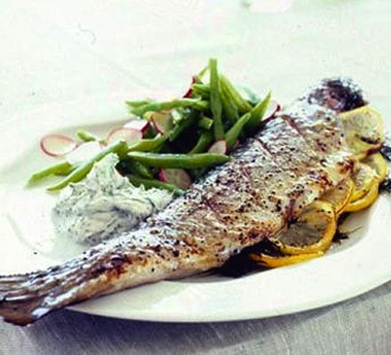 Tangy trout with a simple garden salad recipe 