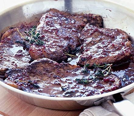 Steaks in red wine sauce recipe