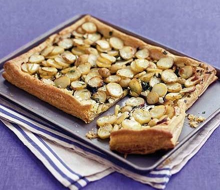 Goat's cheese & new potato tart recipe