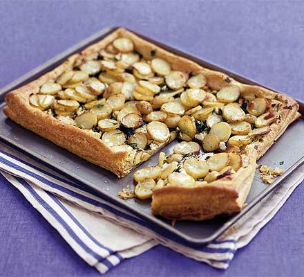 Goat's cheese & new potato tart recipe 