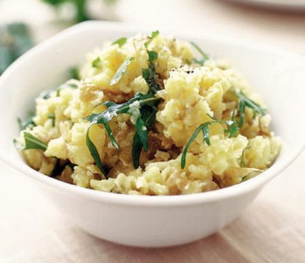 Crushed potatoes with rocket & lemon recipe
