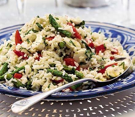 Minty summer rice salad recipe
