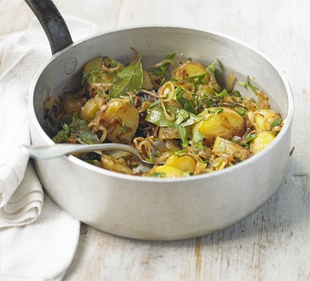Golden potatoes & onions recipe 