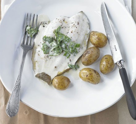 Baked lemon sole with sorrel sauce recipe 